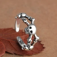 925 sterling silver female unique little ring finger excellent elegant cricle ring for woman girl fashion rock punk jewelry ring