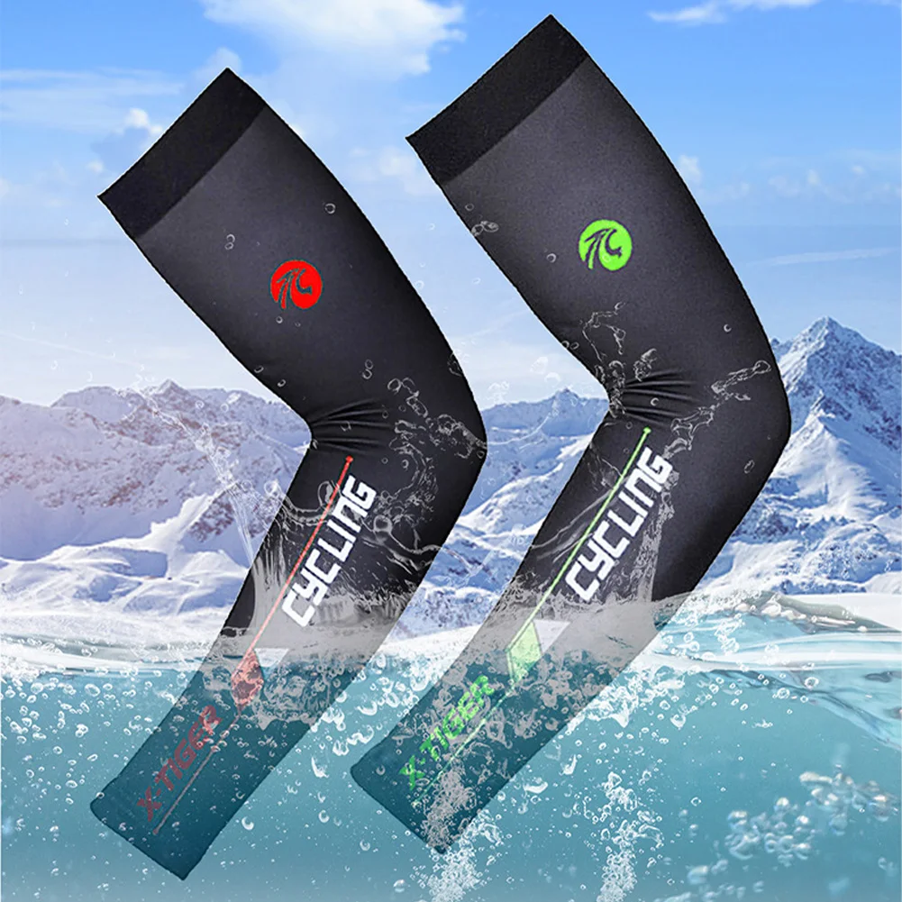 

1Pair Arm Sleeves Bicycle Sleeves UV Protection Sunscreen Cycling Sleeves Ice Silk Breathable Running Cycling Leg Sleeves