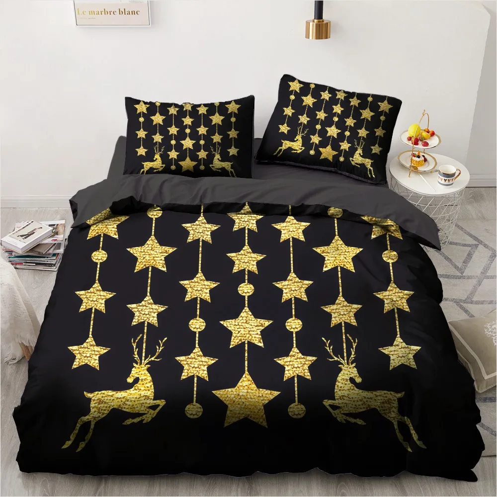 

Classic 3D Duvet cover set Bedding sets Quilt/Comforter cover Pillow case Bed Linen Queen Full Twin Custom Christmas Bedclothes