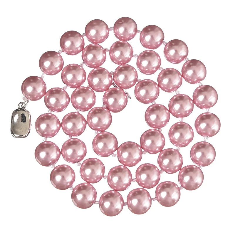 Pretty 10mm Size For Pink Pearls Necklace Jewelry Making Handmade Diy Imitation 18inch Statement Women H848 | Украшения и