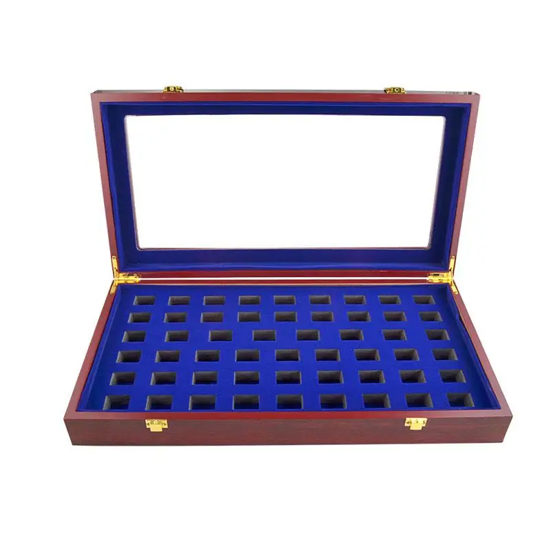 53 отверстия Деревянный Дисплей Коробка Чехол держатель для Чемпионат кольцо |
