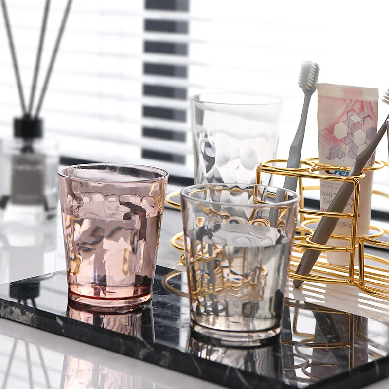 

Bathroom Plastic Tumblers Solid Color Mouthwash Cup Toothbrush Holder Washing Cup Portable Modern Toothpaste Storage Accessories