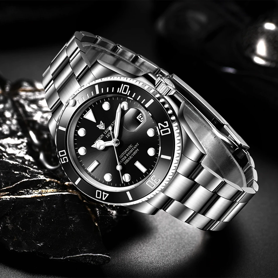 Часы наручные LIGE Мужские механические дизайнерские автоматические Роскошные