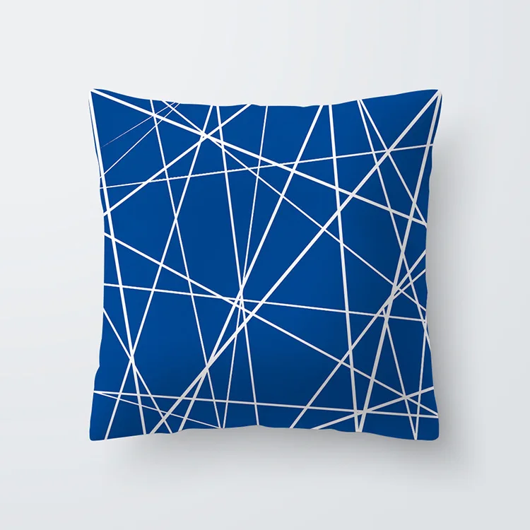 Наволочка на подушку, наволочка Housse coussin 45*45, Наволочка на подушку с геометрическим рисунком, синяя наволочка из полиэстера, наволочки на диванную подушку 40556-1