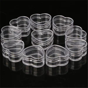 100 шт прозрачные пластиковые коробки для крема в форме сердца, косметический чехол, прозрачный контейнер для макияжа