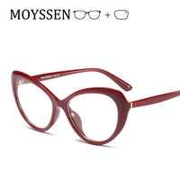 women fashion designer cat eye glasses frame female vintage round optical eyeglasses finished myopia eyewear glasses 1 5 2 0