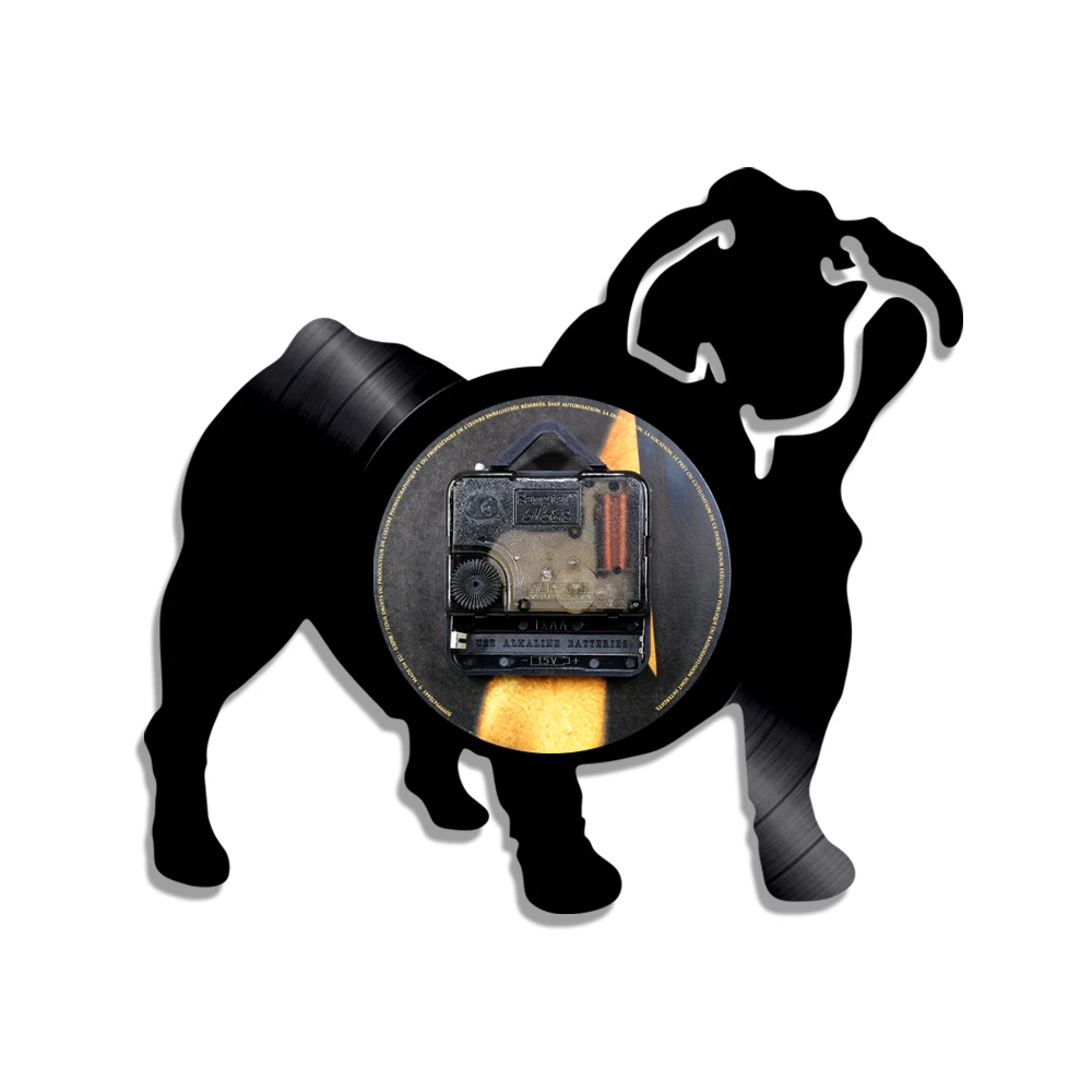 Часы с виниловой пластиной в виде французского бульдога милые домашние животные