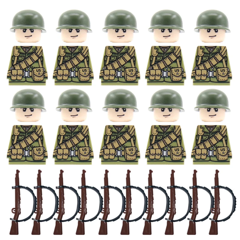 Новые Строительные блоки Вторая мировая война военные Минифигурки солдаты
