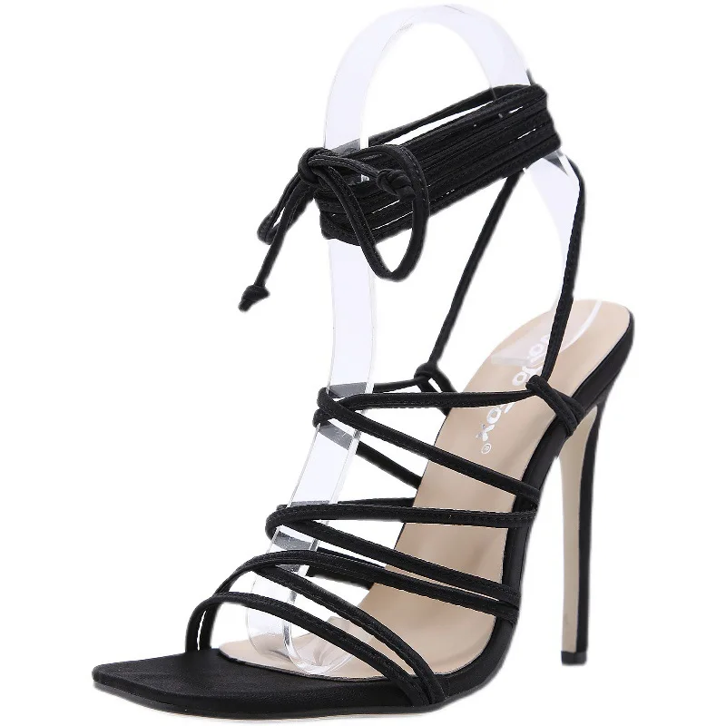 

Ladies Sandals Open Toe Lace-up Cross-Tie High Heels Fashion Sexy Pumps
