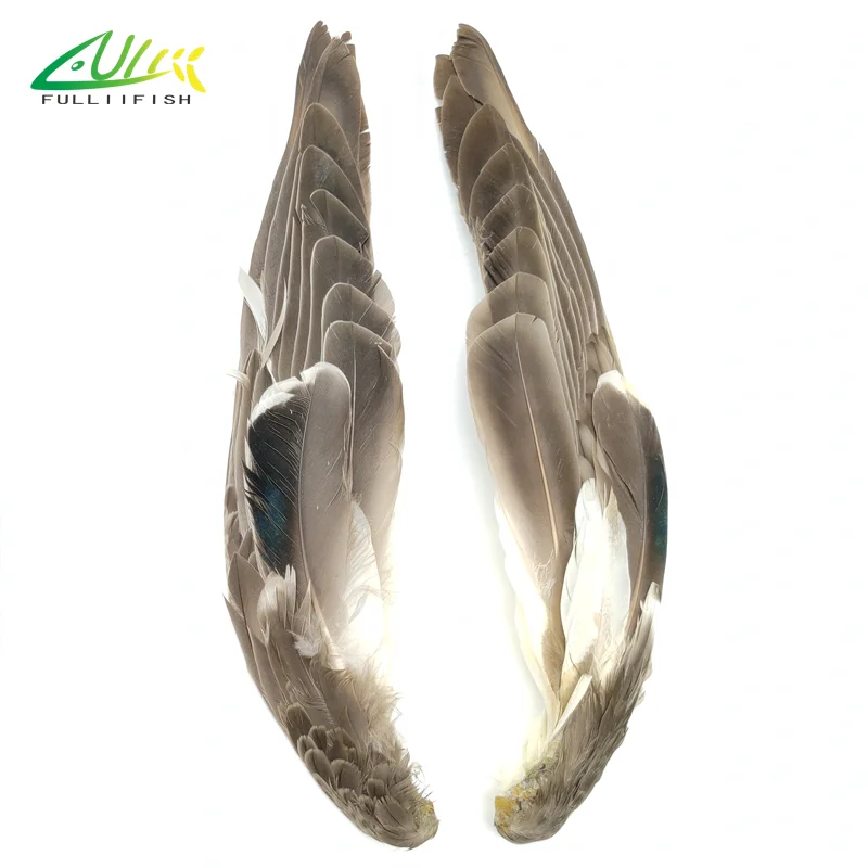 Утки моллард цельные крылья 20~25 см перья бронзовые плечи крыльевые перья для мух на хвостовике, рыбные материалы для перевязки трофейной форели.