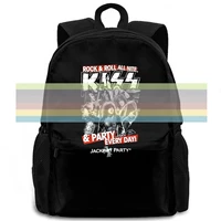 kiss jackpot party black new official adult band music rock n roll printed women men backpack laptop travel school adult