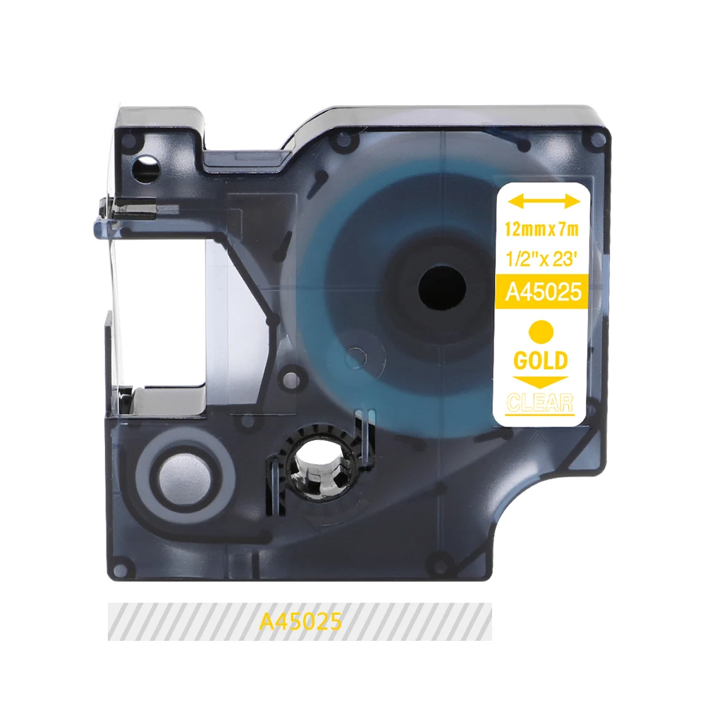 Gold on Clear Labelife 1 шт Многоцветный 45013 совместимый с Dymo D1 менеджер 12 мм черный на белом фоне ленты с лейблом для этикетка Dymo менеджер 160 280 210 - Цвет: Gold on Clear