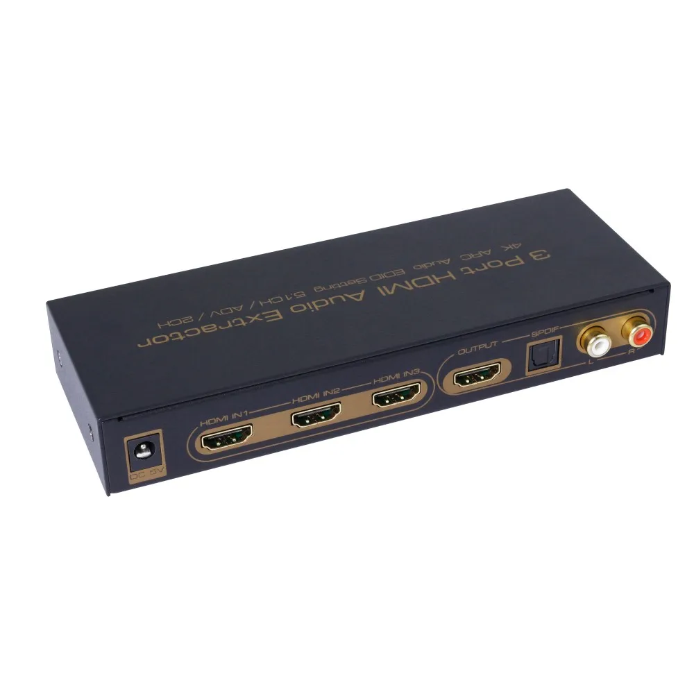 HDMI переключатель 3X1 UHD 4K @ 30Hz 3 в 1 Out o Extractor HIFI 5 SPDIF Toslink оптический 2RCA ARC для TV Stick EU Plug |