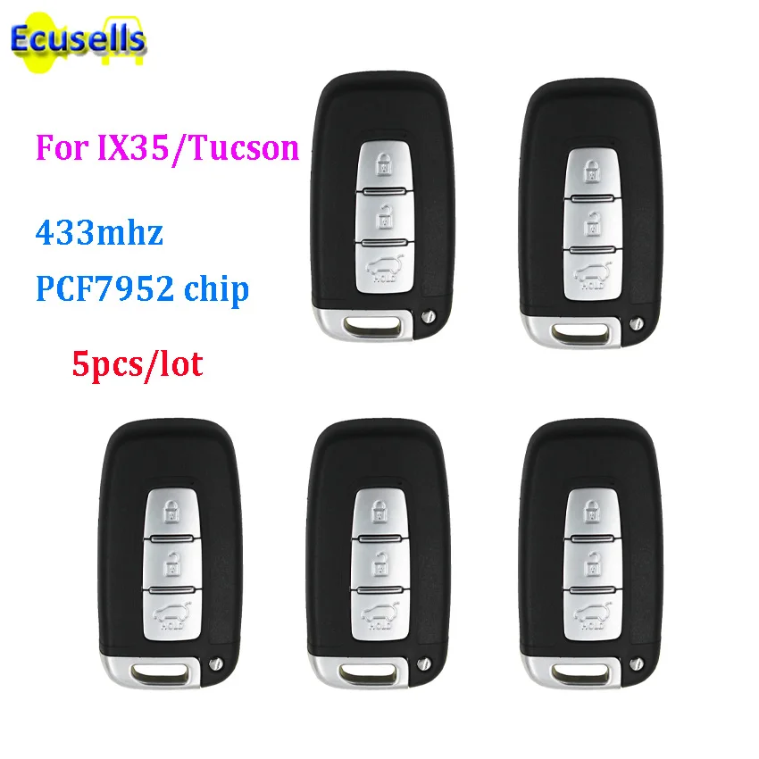 5 шт./лот смарт карта дистанционного ключа без Fob 3 кнопки для Hyundai Veloster IX35 Santa fe I30 433