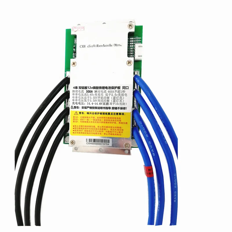 

4S Lifepo4 BMS 300A continuous current protection board 300A single string 2.5-3.65v protection balance LED Light