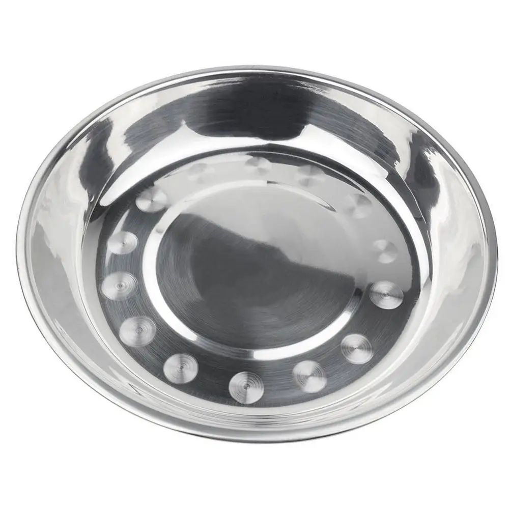 New Diameter Silver Tone Steel Fruit Dessert Sweets Food Servies Round Coffee Plates Tableware Dish Dinner Tray K2S3 | Дом и сад