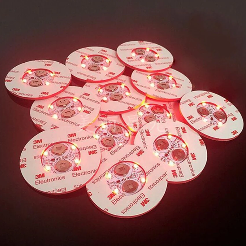 

2pcs Mini Glow Coaster LED Bottle Light Stickers Christmas Xmas Nightclub Bar Party Glorifier Drink Cup Mat Vase Decoration