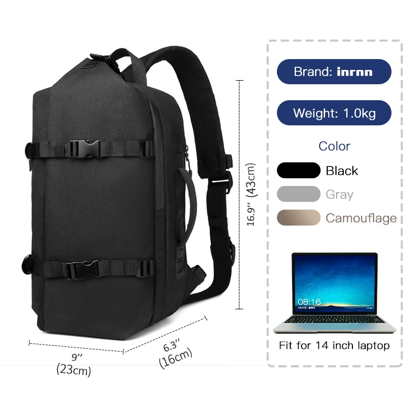 

OZUKO Multifunction Men Chest Bag Large Capacity Shoulder Bags Waterproof Male Sling Messenger Bag USB Charging Crossbody Pack