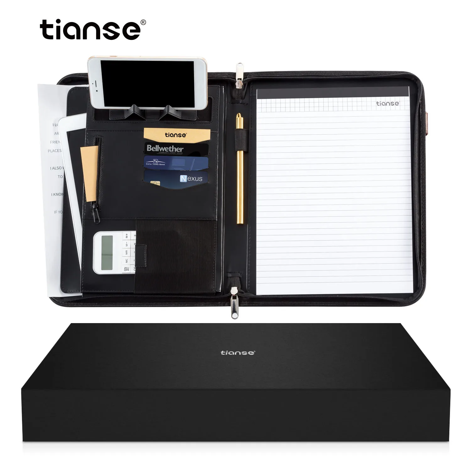 TIANSE A4 из искусственной кожи папка с калькулятором офисный органайзер для