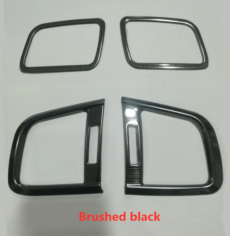 Brushed Black Внутреннее зеркало, титановая черная боковая рамка для выхода воздуха, отделка из нержавеющей стали, 4 шт., для Honda CRV, аксессуары - Название цвета: Brushed Black