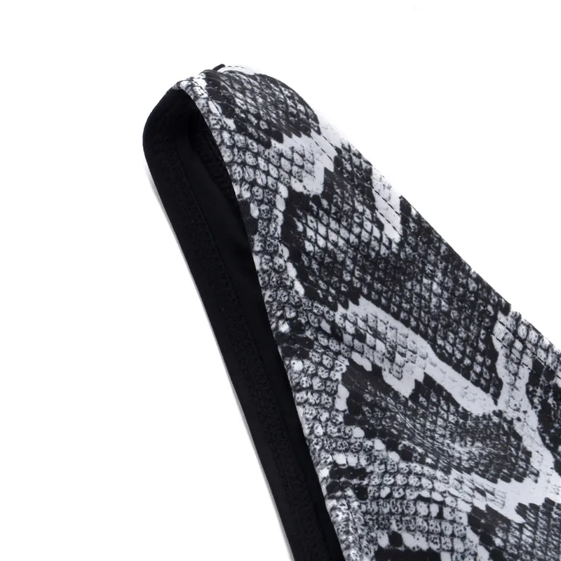 Sexy Women Snake Skin Printed Monokini Bodysuit Bikinis Swimming Bathing Swimsuit Color Patchwork Padded Bandage Beach Swimwear |