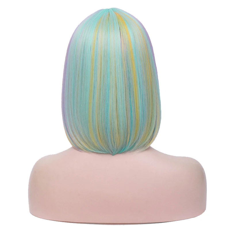 Женские парики для косплея MSIWIGS из двух оттенков Bobo розовые синие смешанные