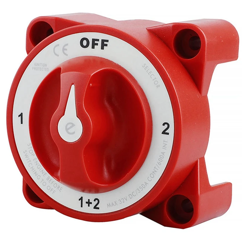 

DC 32V 350A Battery Switch 4-Position Selector Marine Boat Battery Selector Switch Disconnect for Marine Boat