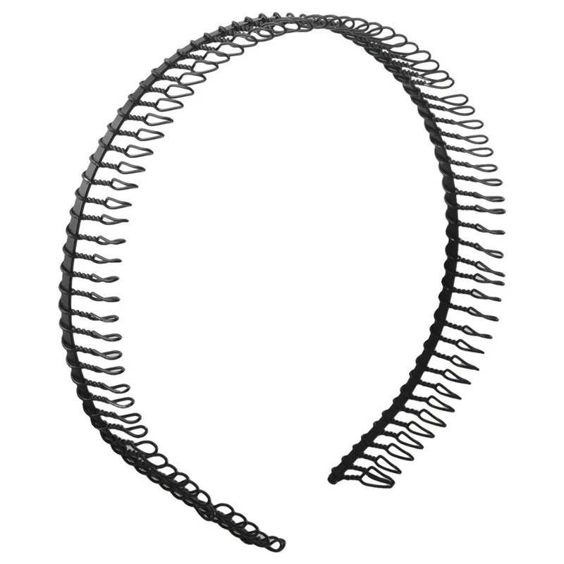 SODIAL(R) металлическая зубчатая расческа ободок для волос повязка на голову черный