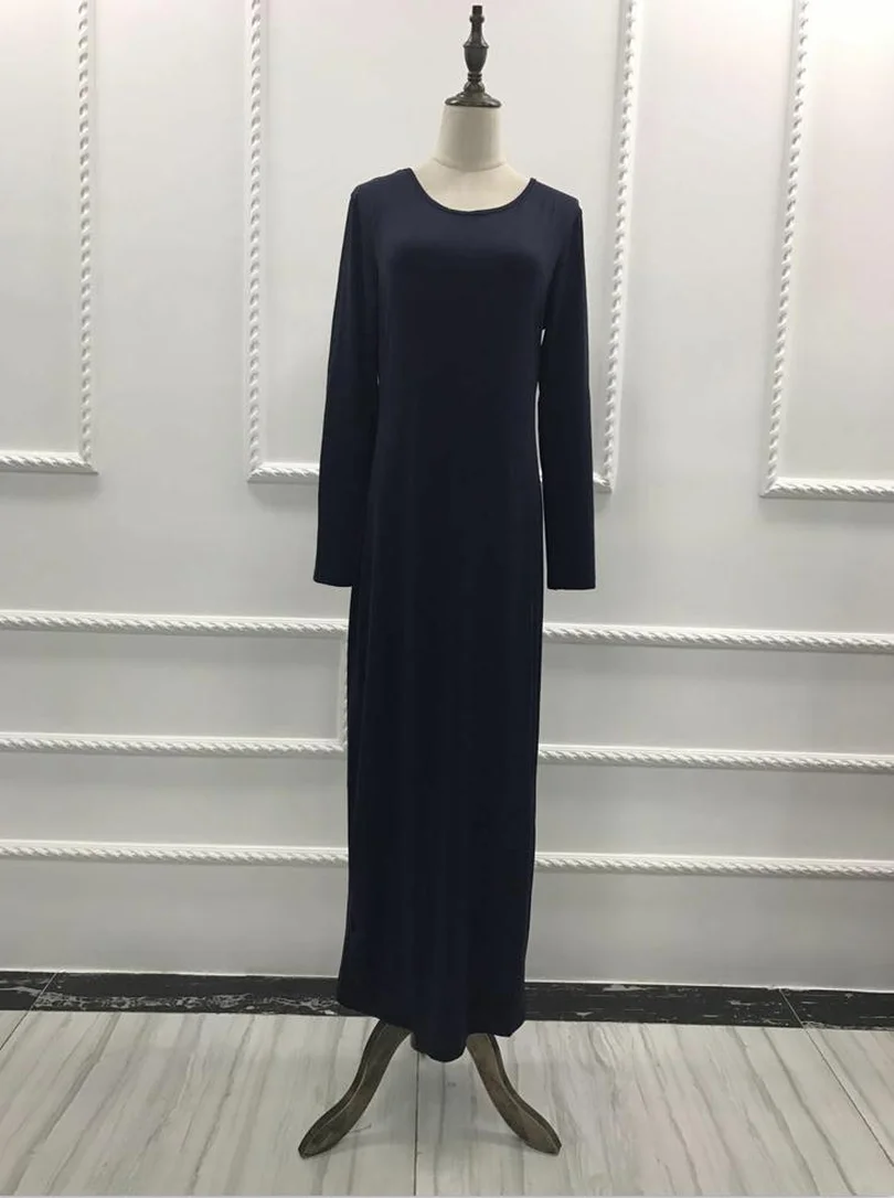 Элегантное мусульманское платье чистого цвета abaya арабское турецкое длинное из