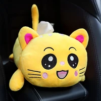 cute dog cat car tissue box holder for car armrest box soft pp cotton paper case napkin holder car accessories for women girls
