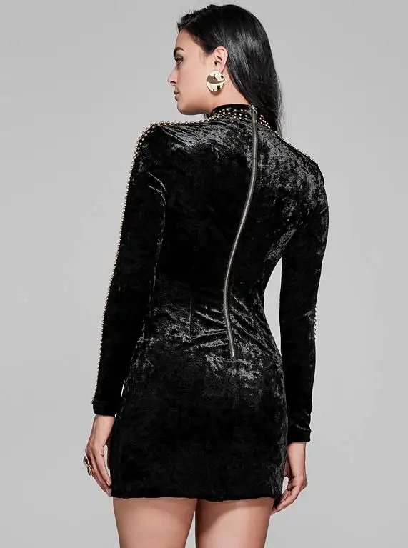 Halinfer 2018 осеннее Сексуальное Женское Платье черное с круглым вырезом