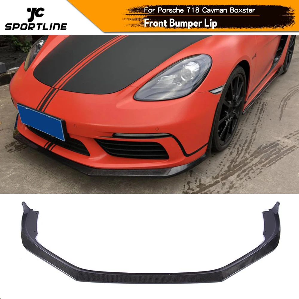 Для Porsche 718 Cayman Boxster Base S Coupe Convertible Hatchback 2016 2017 2018 углеродное волокно передний бампер