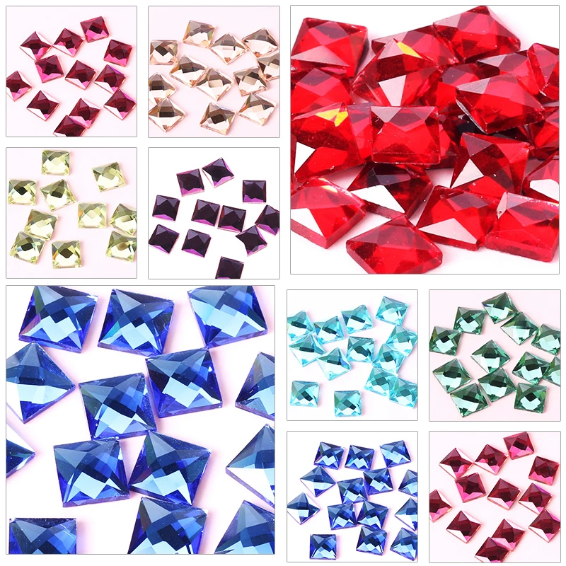 Бесплатная доставка всех размеров! Плоские квадратные стеклянные кристаллы