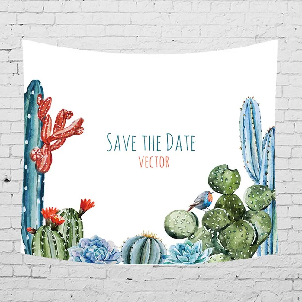 

Cactus Water Color Hanging Wall Tapestries Mandala Bohemian Tapestry Desert Flower Landscape Wallpaper Wall Art Shawl Throw Rug