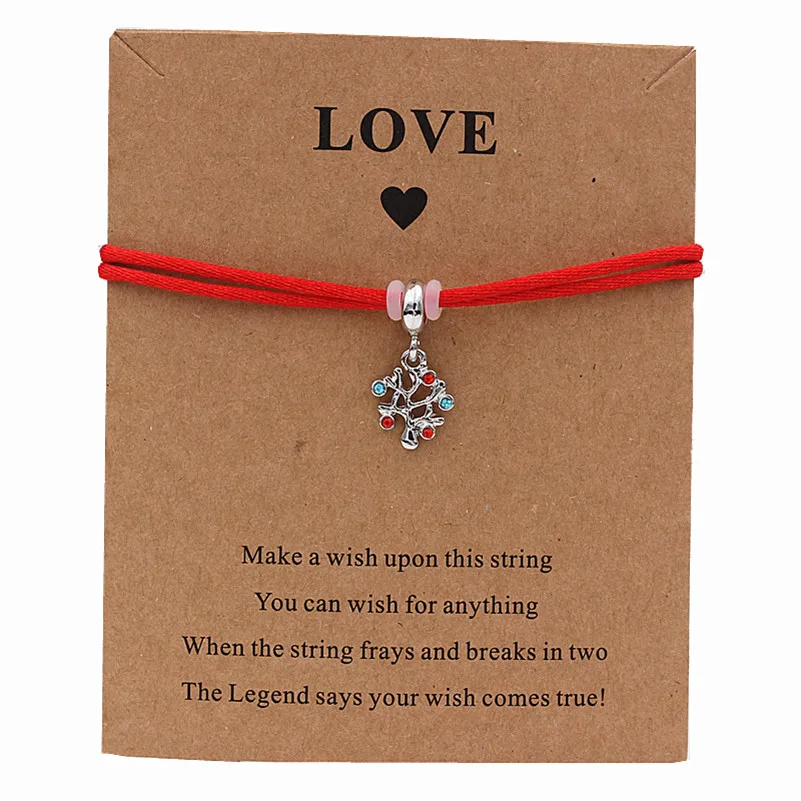 6 шт./лот Подвески с изображением дерева жизни браслеты желаний подарок для мам