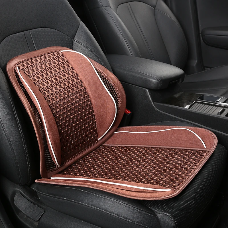 

KKYSYELVA Silk Car Seat Supports Mesh Lumbar Support for office home Chair Back Pain Support Cushion Pad Interior Accessories