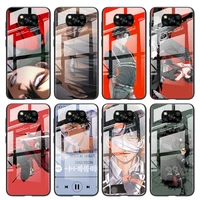 tempered glass cover attack on titan ackerman for xiaomi poco f3 f2 x3 nfc x2 m2 pro shockproof shell phone case capa
