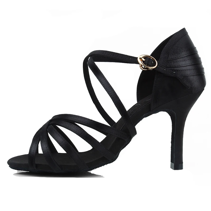 

Latin Dance Shoes Women Soft Bottom Salsa Tango Ballroom Satin/PU 5.5/6.5/7.5/8.5cm High Heels Dancing Shoes for Ladies/Girls