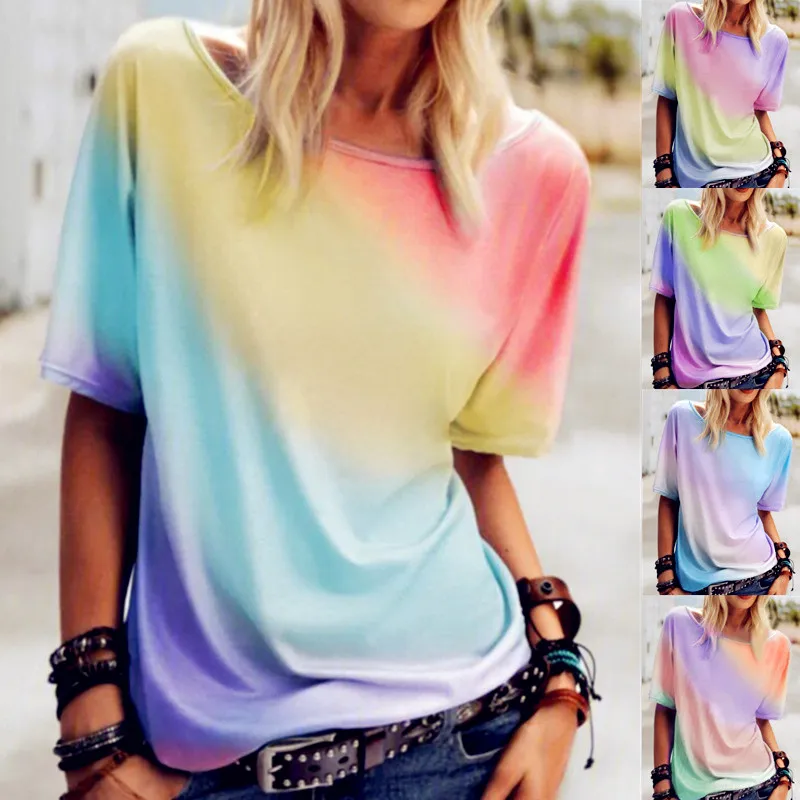 

Summer Fashion Colors Sexy Colors Women Plus Sizes Loose Big Large Vintage Ruffles Fashion Casual T Shirts Tops Tees