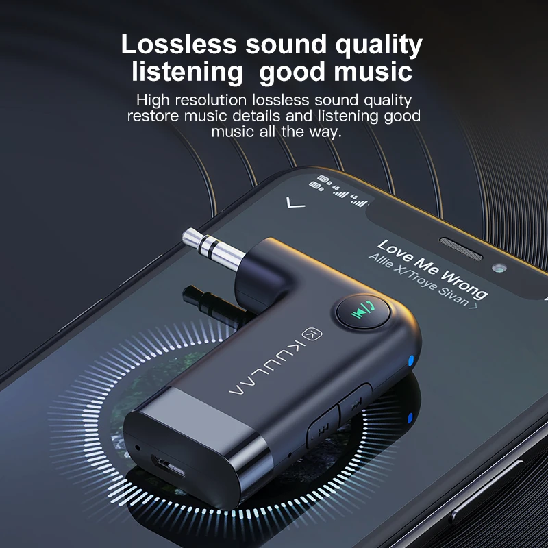 Bluetooth-адаптер KUULAA Aux кабель программный ключ со штекером 3 5 мм приемник Bluetooth 0 для