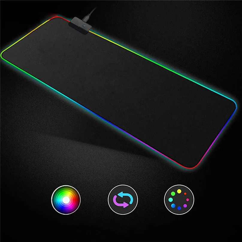 RGB большой цветной коврик для клавиатуры со светодиодной подсветкой игровой мыши