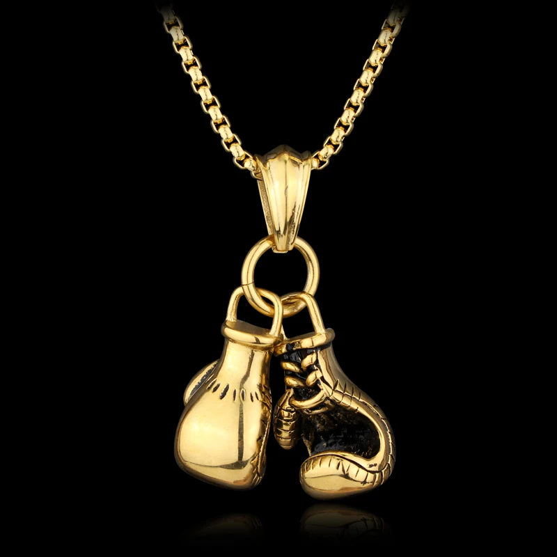

Gold/Silver Plated Fashion Mini Boxing Glove Necklace Boxing Jewelry Cool Charm Pendant For Men Boys Gift Choker