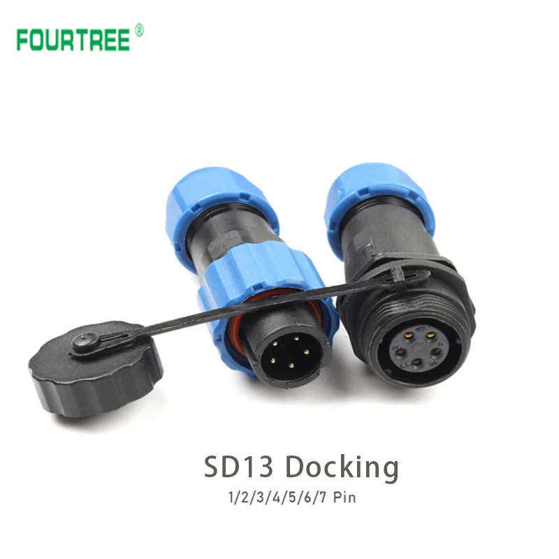 Разъем авиационный SD13 IP68 водонепроницаемый штекер 1/2/3/4/5/6/7P Панельное крепление