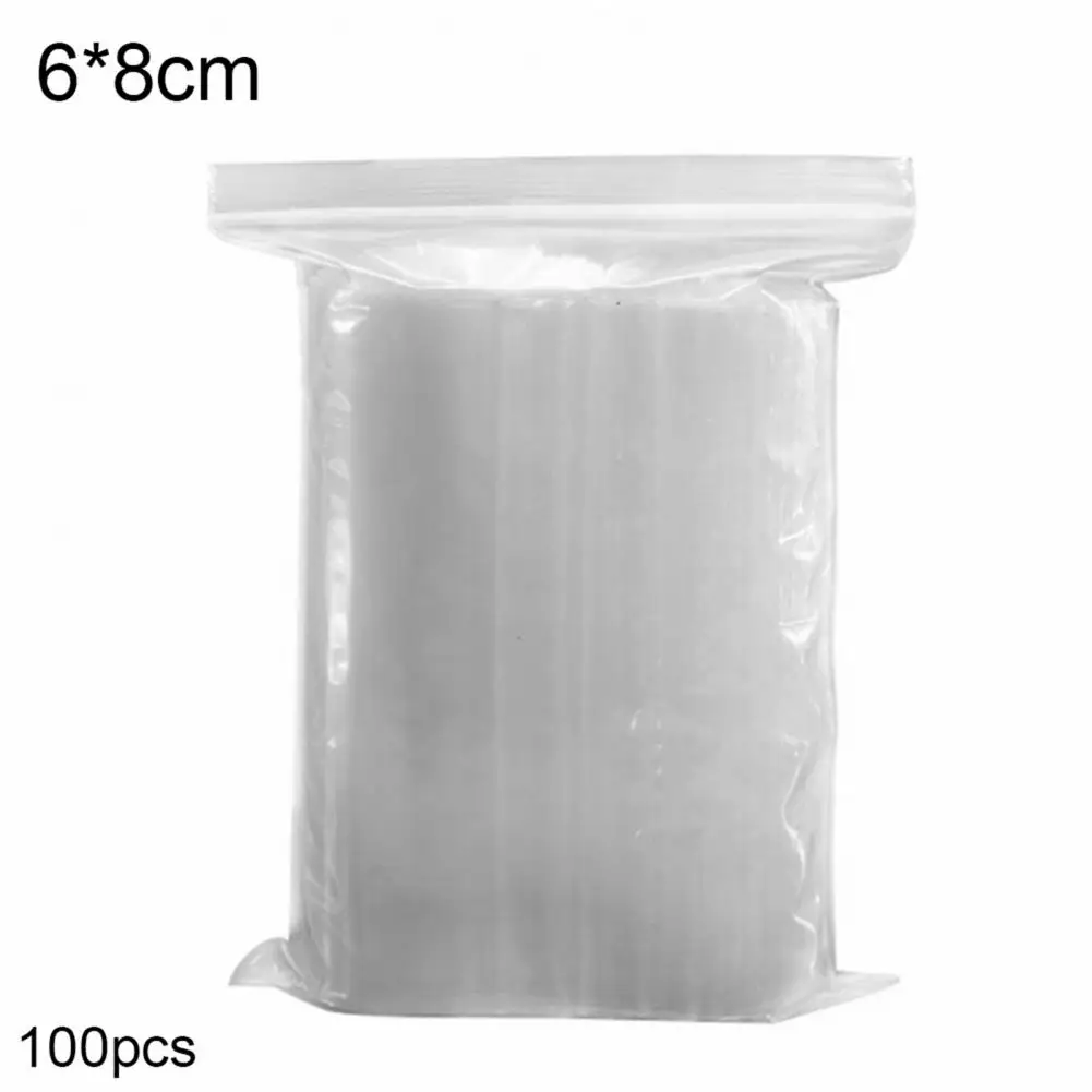 

100Pcs Plastic Clear Food Storage Packing Small Jewelry Reclosable Pouch Bags