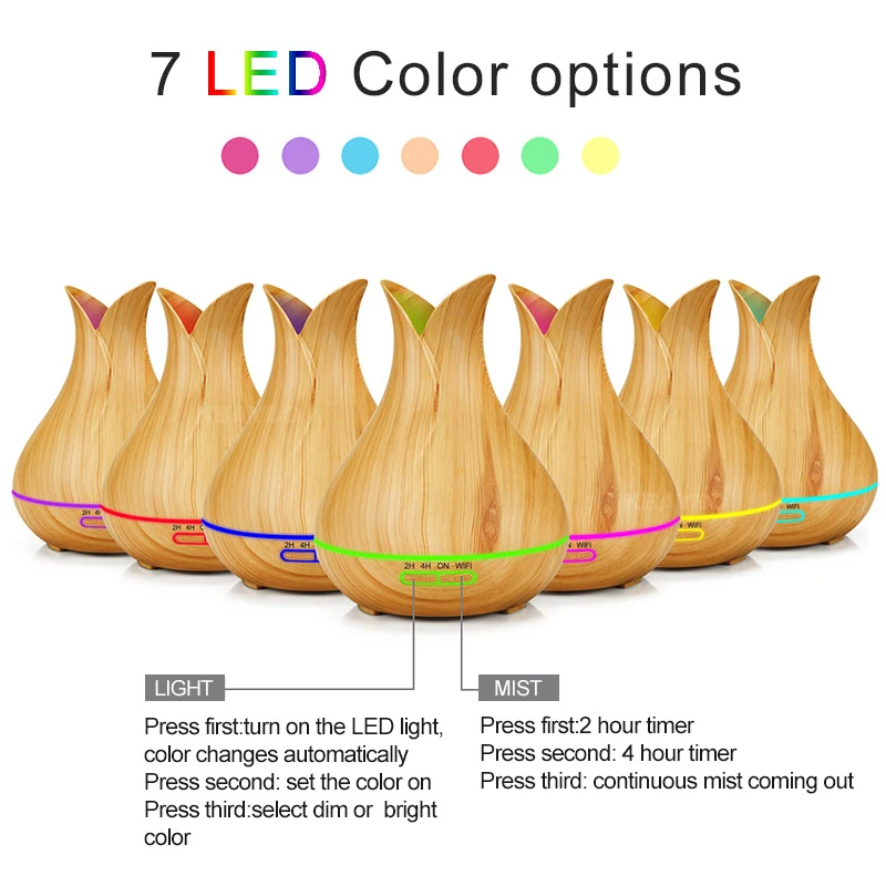 Ароматерапия KBAYBO 400 мл деревянная машина для дома ультразвуковой увлажнитель