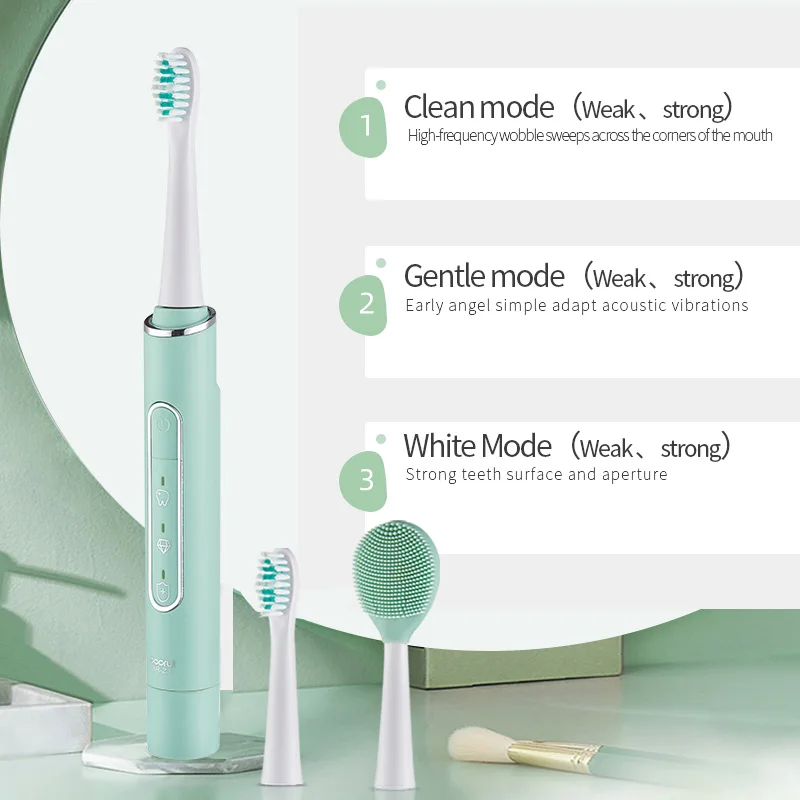 

Sonic Electric Toothbrush wireless USB charging soft hair two in one electric toothbrush for adult cleansing