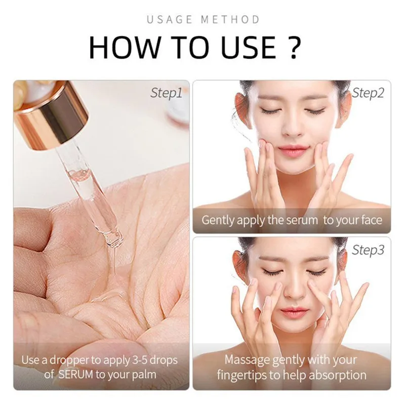 

Minch Hyaluronic Acid Face Serum Anti-Wrinkle Pore Treatment Essence Oil Blackhead Acne Spots Remover Vitamin C Serum 30ml