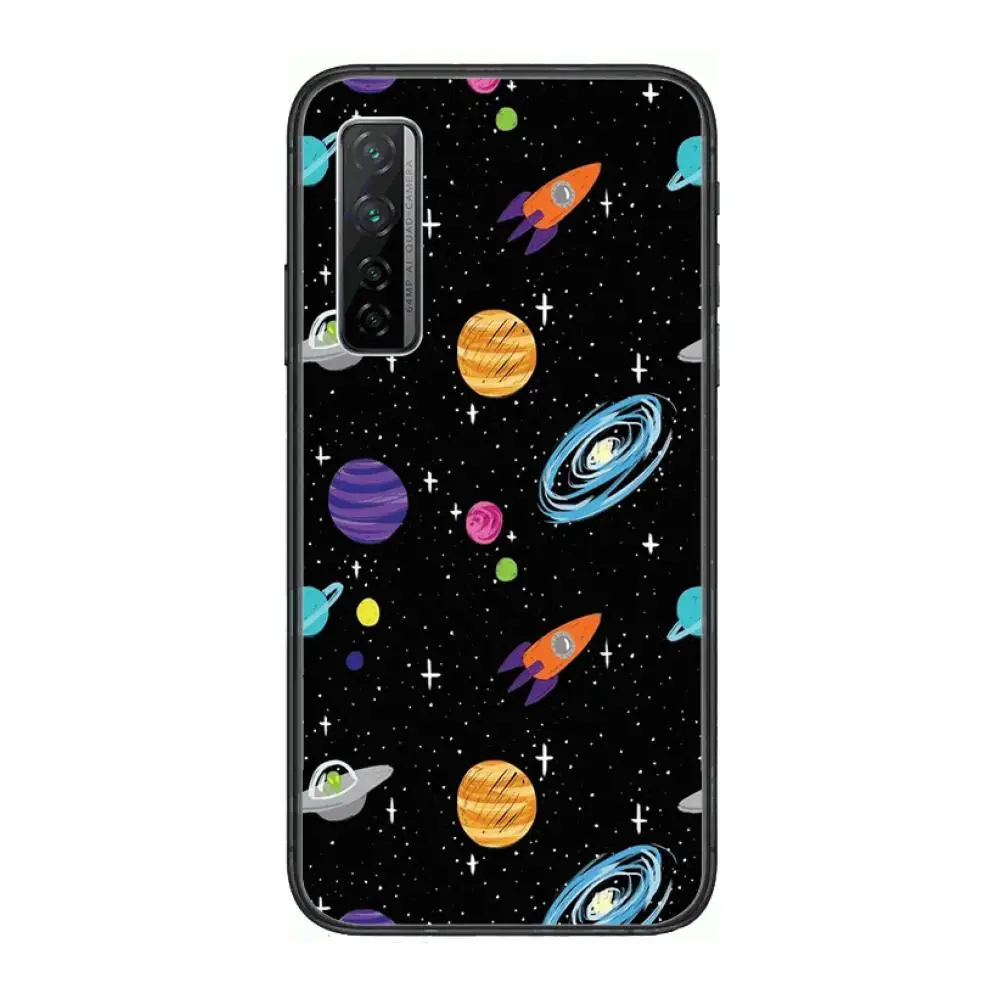 

Cartoon starry sky Phone Case For Huawei mate 40 30 10 20 40 8 9 Lite Z Pro Black Etui 3D Coque Painting Hoesjes 5g black