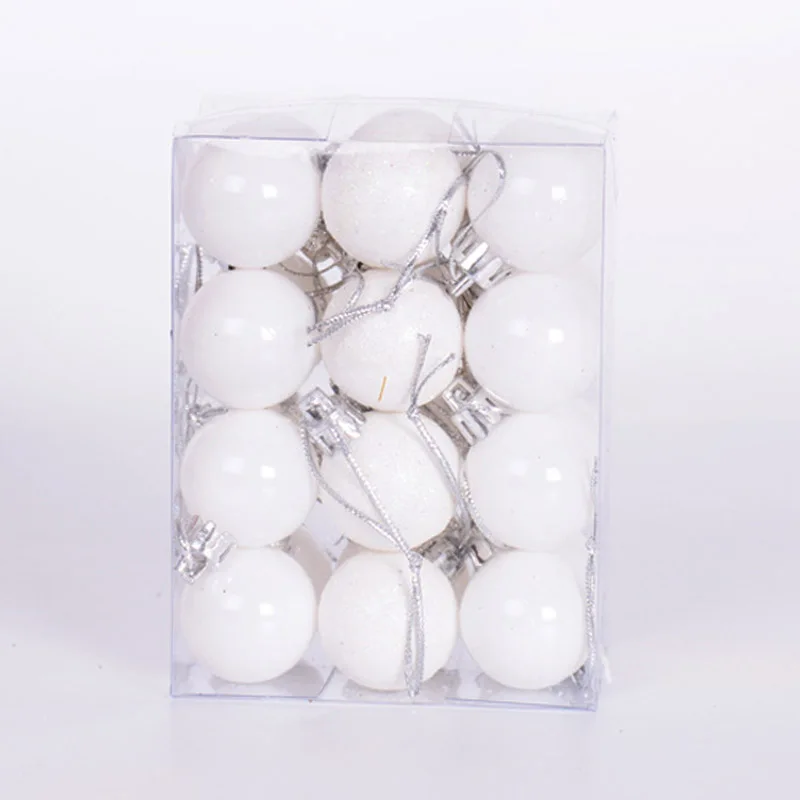 24 шт. 30 мм Мини рождественские мячики елочные шары пластиковые подвесные