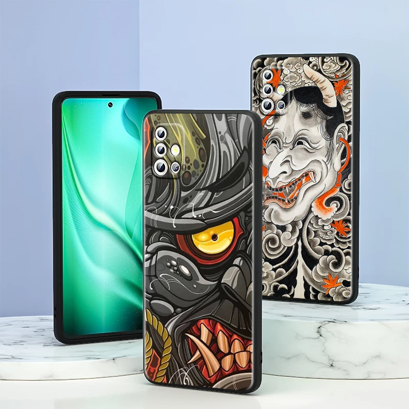 

Japan Samurai Swordsman For Samsung Galaxy A33 A53 A72 A52 A42 A32 Lite A22 A13 A12 5G A03S A02S A02 Black Phone Case Capa